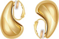 Clip on Earrings Women, 14K Gold Hoop Clip-On Earrings for Women, Hypoallergenic Non Pierced Croissant Earrings
