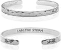 Carviell Engraved Cuff Bracelets for Women – Inspirational, Friendship, Love, Mom, Daughter, Sister, Christian, Graduation, Memorial & Wedding Gifts – 80+ Phrases – Stainless Steel, Gift-Ready