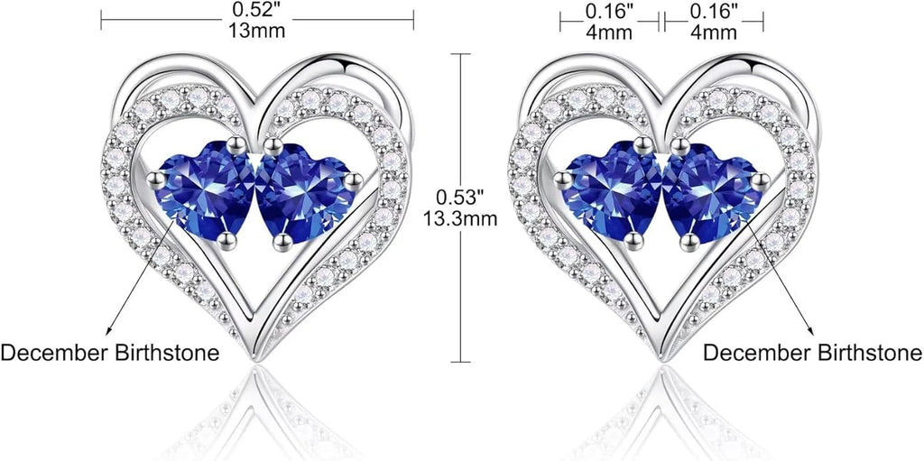 Iefil Valentines Day Gifts for Her - 925 Sterling Silver Birthstone Earrings, Anniversary Birthday Gifts for Women Wife Girlfriend Mom