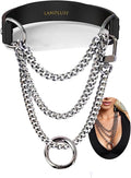 Black Choker Necklaces for Women, 100% Genuine Leather Fur,Collar for Man and Woman, Premium Goth Punk Accessory