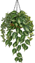 Fake Hanging Plant with Pot, Large Hanging Artificial Plants with Basket & by Oairse