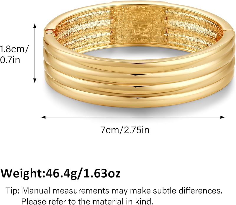 Chunky Gold Bangles Bracelet for Women Trendy Statement Bracelet Dainty Charm Gold Valentine's Day Gift Jewelry for Her