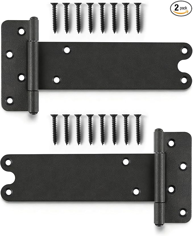 2 Pack 8" Door Hinges, 300 Lbs Capacity Heavy Duty Gate Hinges | Matte black by Pubotlu