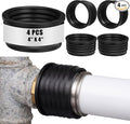 4 Pack 4'' to 4'' Cast Iron Hub to PVC Adapter Sewer Pipe Repair Kit Flexible by Innconee