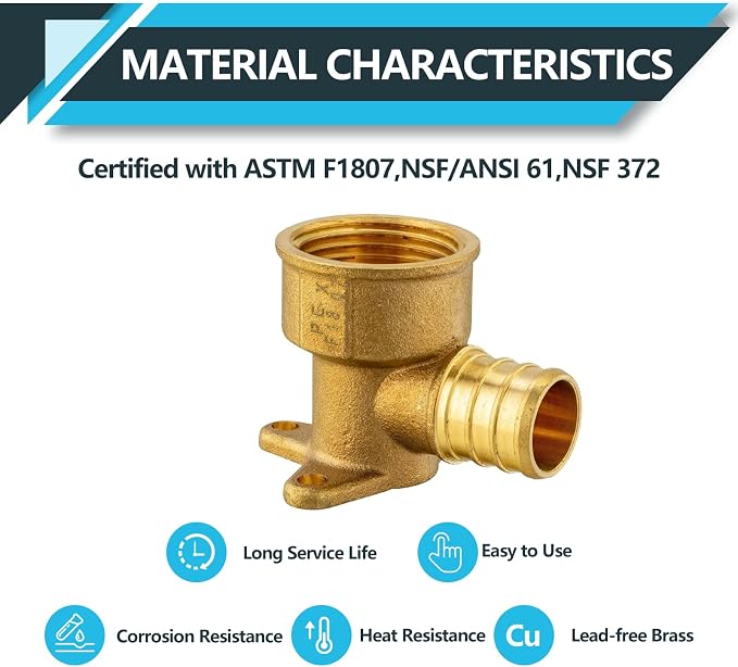 20Pack Seelink PEX Fittings, 3/4" PEX x 3/4" Female NPT Drop Ear Elbow | PEX - Image 3