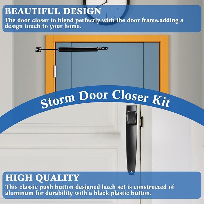 Gisafai 2 Sets Storm Door Closer Door Closure Heavy Duty Screen Doors Closer - Image 6