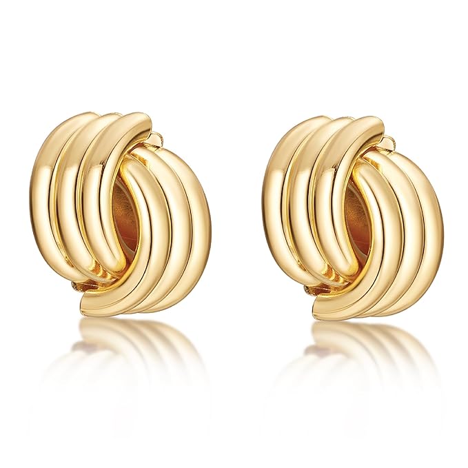 Knot Link Earrings for Women Statement Studs Earrings Chunky Geometric Drop Dangle Women's Fashion Jewelry