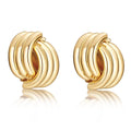 Statement Drop Earrings, Chunky Knot Link Design, Geometric Dangle Fashion Jewelry for Women