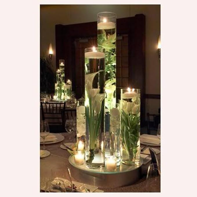 WGVI Quality Thick Weighted Tall Clear Cylinder Glass Vases, Flower Arrangement - Image 5