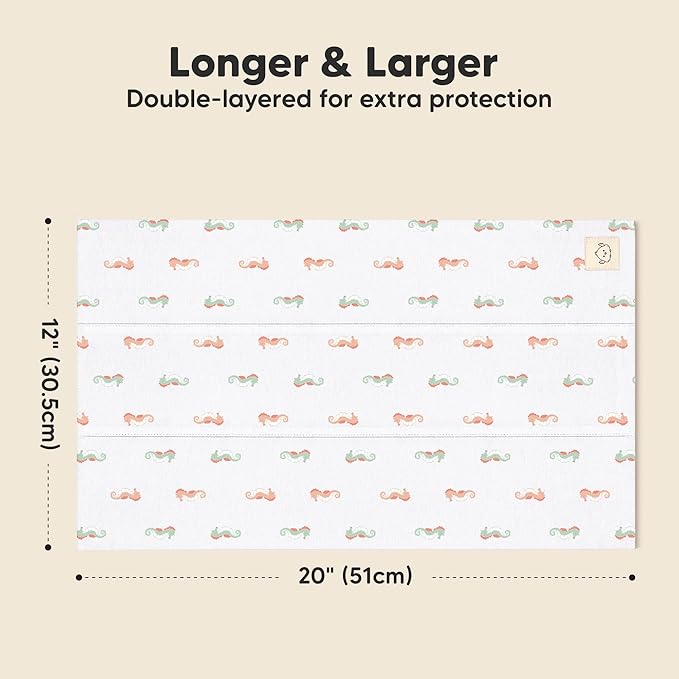 Organic Burp Cloths Baby Boy, Girl - 6-Pack Large Cotton Burping Cloths for Babies, Spit Up Rags, Super Absorbent, Ultra Soft Newborn Rag, Gender Neutral, Machine Washable, Durable (Marine Muse)