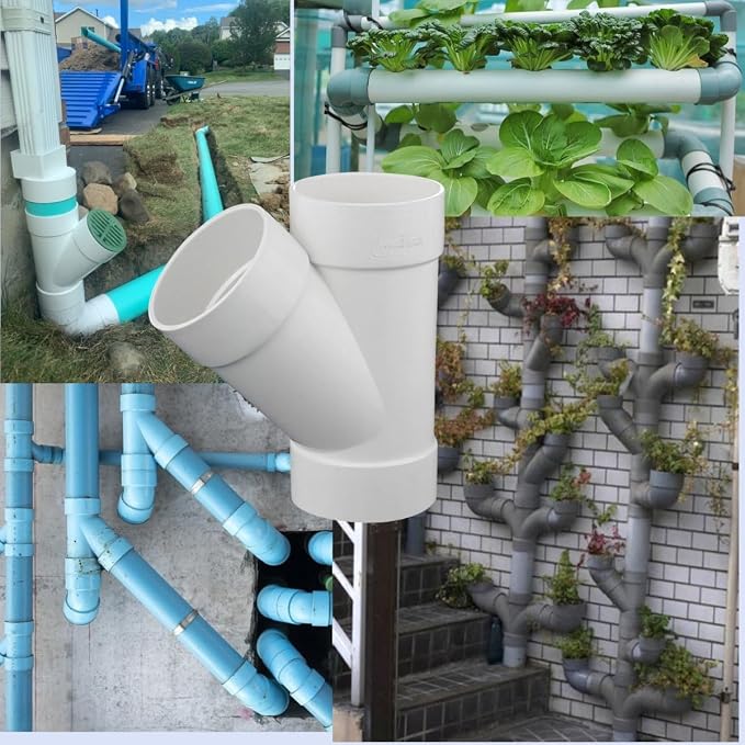 2" PVC 45 Degree Wye DWV Sanitary Y-TEE Street Drain Waste white | Vent PVC - Image 3