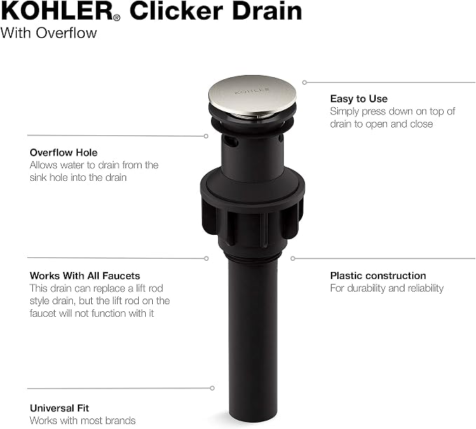 Kohler RH1274364-BN Clicker Drain - Image 2