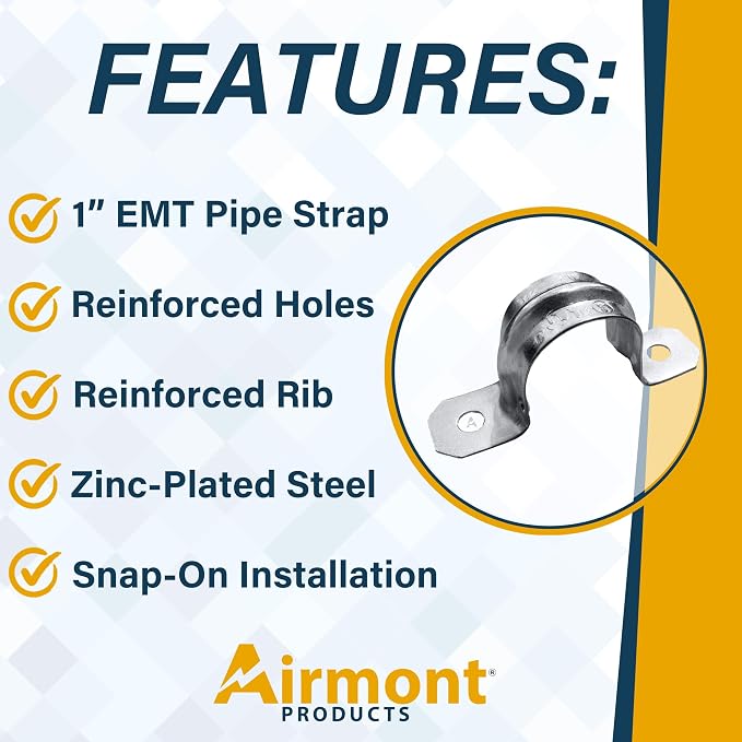 1-Inch EMT Two-Hole Conduit Strap — Reinforced Rib, Heavy-Duty Zinc-Plated - Image 4