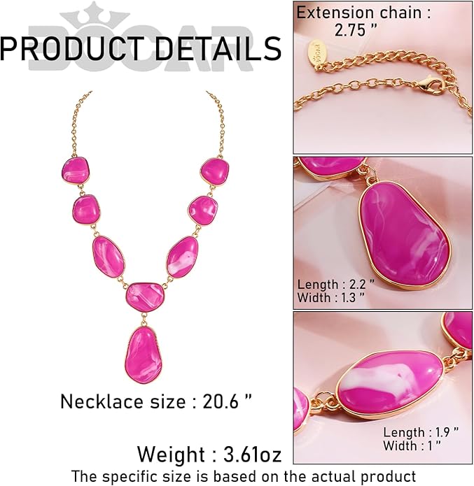 Bocar Bubble Chunky Necklace Alloy Necklace Resin Statement Pendant Necklace for Women