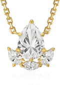 Fettero Christmas Necklace for Women Trendy 14K Gold Plated Dainty Diamond Necklace Charm CZ Clover Star Pendant Necklaces Simple Jewelry Gold Necklace for Women