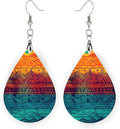 Teardrop Wood Earrings Light Weight Printed Image Dangle Jewelry, Fun and Funky Earrings