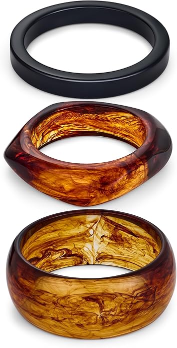 LILIE&WHITE 3 PCS Acrylic Resin Bracelet For Women Trendy Chunky Bangle Bracelets Fashion Colorful Bracelet Jewelry Gift