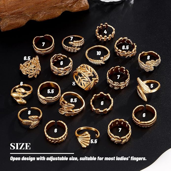 KISS WIFE Goldenen Silvery Black Kunckle Rings Set for Women, Dainty Simple Trendy Cute Stackable Finger Rings Pack, Perfect for Stacking Layering on Thumb and Knuckle, Mixed Size, Jewelry Gift