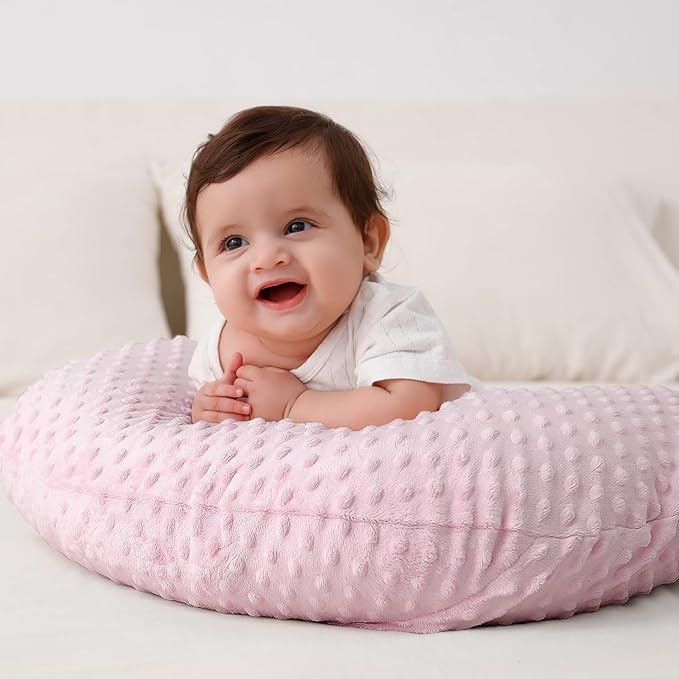 Baby Nursing Pillow and Body Positioner with Premium Slipcover for Breastfeeding for Baby Boys and Girls, Feeding Pillow with Breathable Comfortable Pillowcase (Blushing Bride)