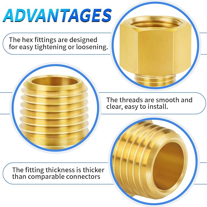 ChillWaves Brass Pipe Fitting Extension Adapter 3/4" NPT Female x 3/4" NPT Male - Image 4