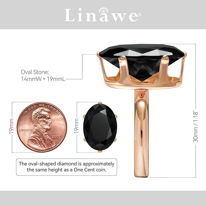 Linawe Cubic Zirconia Imitation Diamond Moissanite Rings for Women, 14K Gold/Rose Gold/Silver Adjustable Chunky Ring, Costume Rhinestone Jewelry for Wedding Engagement