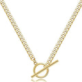 CHESKY Layered Necklaces for Women, 14K Gold Plated Chain Necklace Women Trendy Cuban Link Paperclip Chain Toggle Clasp Necklace Fashion Chunky Jewelry for Women