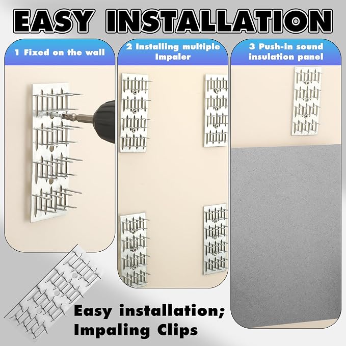 100 Pcs Blulu Impaling Clips Acoustic Panels, Drywall Repair Impaler Push-on - Image 3