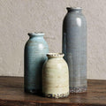 Modern Pottery Vase Set of 3, Neutral Ceramic Bottle Vases by CheeryStow