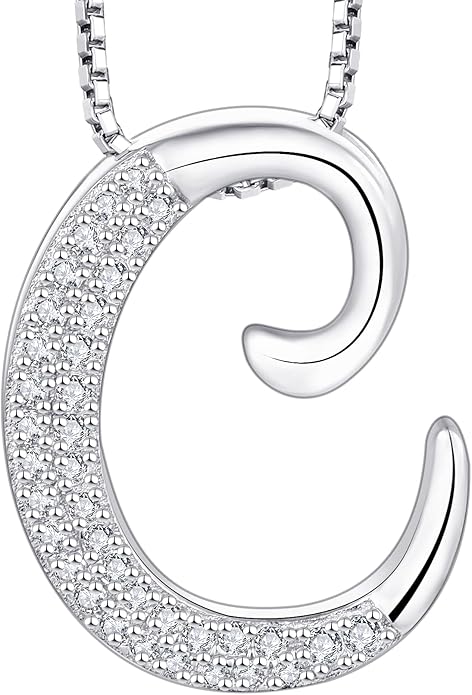 STARCHENIE Initial Necklace for Women 925 Sterling Silver Letter A-Z Pendant 26 Alphabet Jewelry