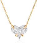 Fettero Christmas Necklace for Women Trendy 14K Gold Plated Dainty Diamond Necklace Charm CZ Clover Star Pendant Necklaces Simple Jewelry Gold Necklace for Women