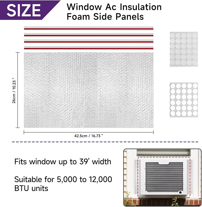 Window Air Conditioner Insulated Foam Panels, Air Conditioner Window Seal Kit - Image 7