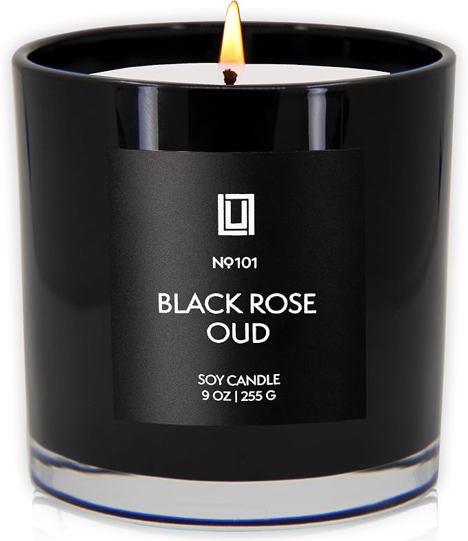 Lulu Candles Black Rose & Oud Scented Soy Jar Candle, 9 Oz. | Smells Floral and - Image 2