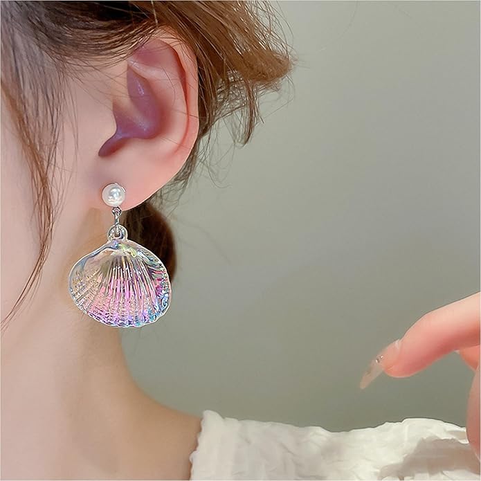 Seashell Starfish Earrings Beach Jewelry for Women Pearl Drop Shell Earrings Ocean Beachy Fashion Accessories Womens Summer Outfits 2026 Tropical Vacation Outfits Beach Vacation Clothes Dresses