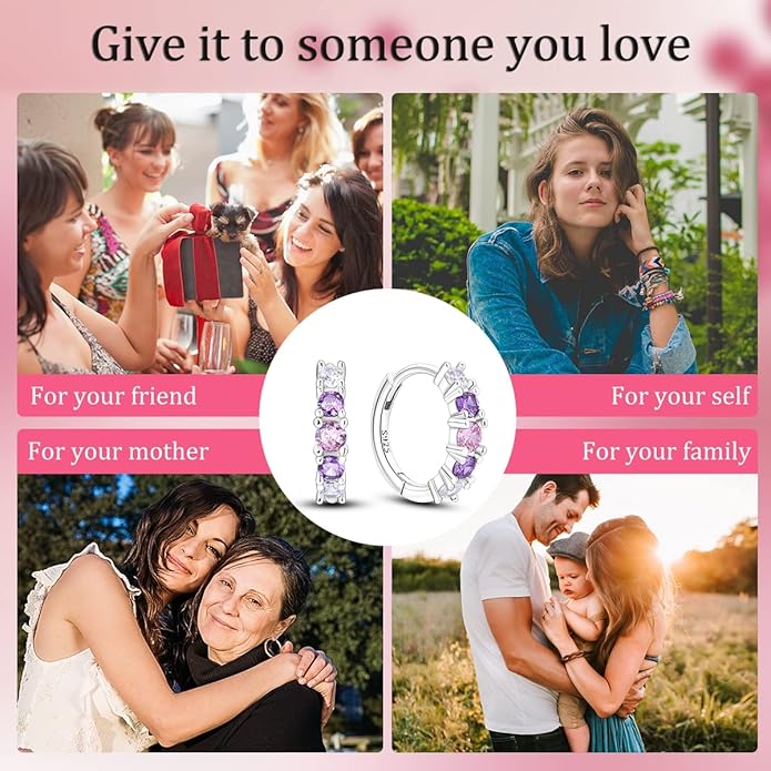Parmuz 925 Sterling Silver Huggie Hoop Earrings Butterfly Posts Thick Chunky Hoops for Women Small Tiny cuff Cubic Zirconia Snake Heart Earring