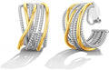 Gold and Silver Clip-On Earrings Two Tone Mixed Metal Clip-On Earrings Chunky Hoop Clip Earrings