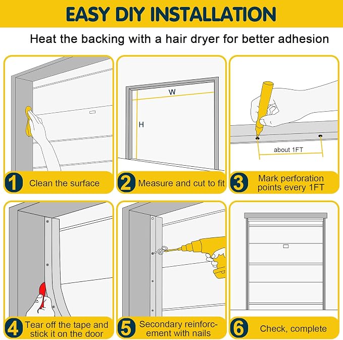Garage Door Seal Top and Sides - 36FT Universal Garage Door Weather Stripping - Image 9