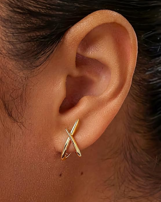 Gold Earrings for Women Trendy,14K Gold Stud Earrings Dainty Earrings Simple Minimalist Gold Earrings Hypoallergenic Earring for Women Gifts