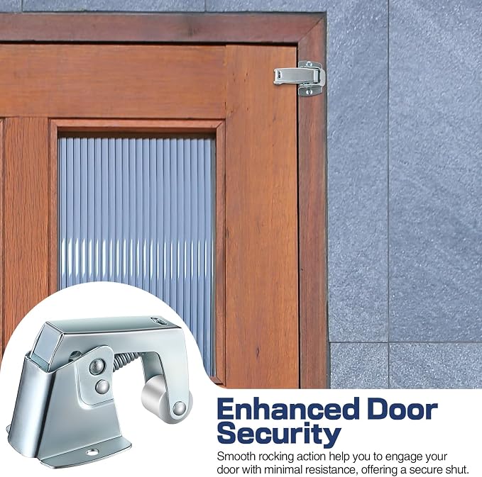 Dreyoo 1 Pack Screen and Storm Door Catch, 1-3/4 x 1-5/8 in, Sliver | Spring - Image 6