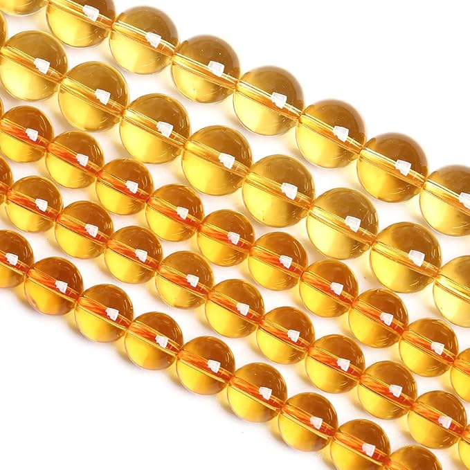 12MM 32PCS Natural Crystal Stone Clean Citrine 3A Grade Loose Beads for Jewelry Making DIY Bracelet