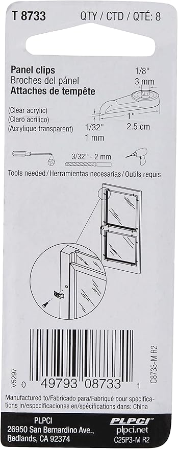 Prime-Line Storm Door Panel Clip, T 8733, 8 Pack, Mounting Hardware Included - Image 3