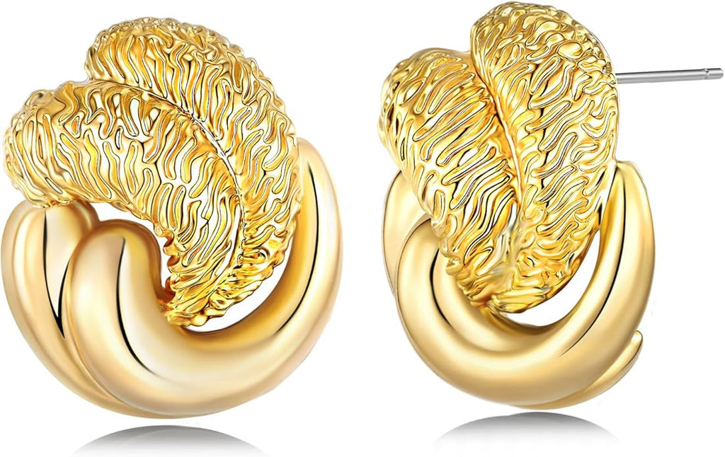 SNGIA18K Gold Plated Dangle Textured Ribbed Irregular Large Leaf Statement Earrings for Women by SNGIA, Handmade Dramatic Geometric Trendy Summer Drop Leaf Flower Jewelry Gifts, Bold Beachy Vintage Plant Fashion Drop Accessories, Vintage Nickle Free Fl...