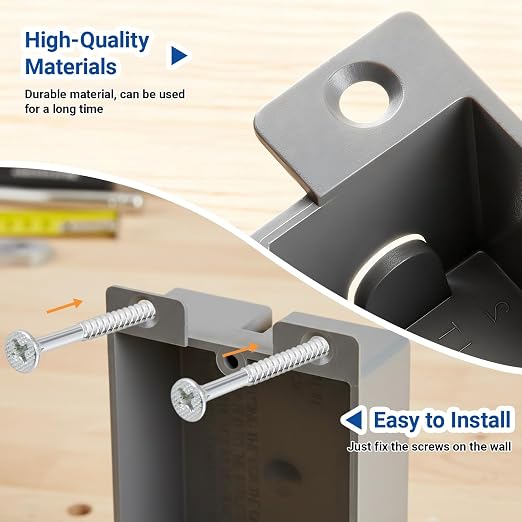 Relaxweex 4 Pack Plastic Shallow Electrical Box, 8 Cubic Inch Grey Shallow - Image 5