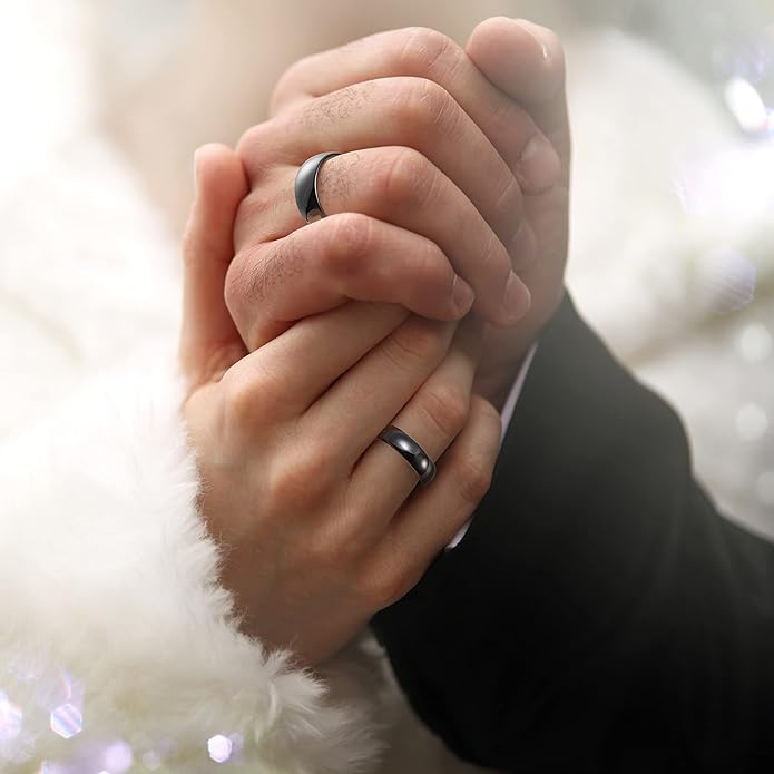 King Will Tungsten Carbide Wedding Band for Men Women Promise Rings for Couples Domed High Polish