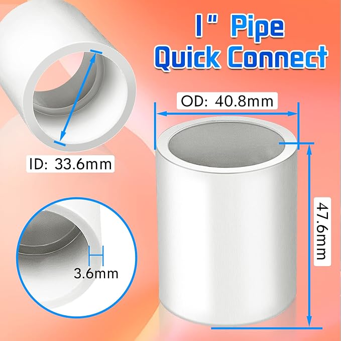 10Pcs White PVC Pipe Couplings - Image 4