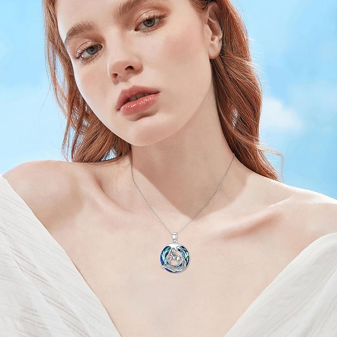 Horse Necklace for Women 925 Sterling Silver Crystal Horse Pendant Cute Animal Necklace Valentine's Day Birthday Mother's day Jewelry Gifts for Her Mom Wife Daughter Sister Girlfriend 18+2"