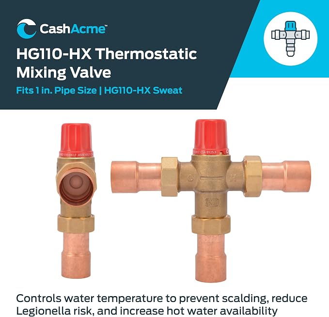 Cash Acme 1 Inch HG110-HX Thermostatic Mixing Valve - Image 2