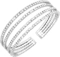Rhinestone Bracelet for Women MultiLayer Crystal Cuff Bracelet Strand Layered Bracelet
