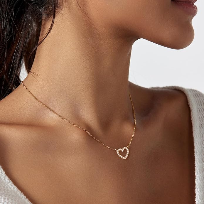 Zeffy Pearl Necklace 4MM/6MM/8MM Dainty Round Imitation Pearl Choker Necklace Wedding Pearl Necklace Delicate Jewelry for Women Simple Bridesmaid Jewelry Gifts