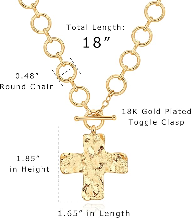 Aobei Pearl 18K Gold Plated Moon Star Lion Evil Eye Love Heart Cross Pendant Necklace Medallion Paperclip Chian Choker Layering Jewery for Women