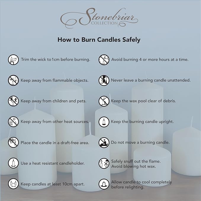 Stonebriar Unscented White Tall Pillar Candles, 35 Hour Burning Candle Pillars - Image 9